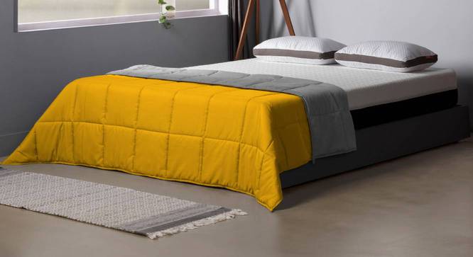 Yellow Solid 220 GSM Synthetic Fiber Single Comforter (Yellow, Single Size) by Urban Ladder - - 