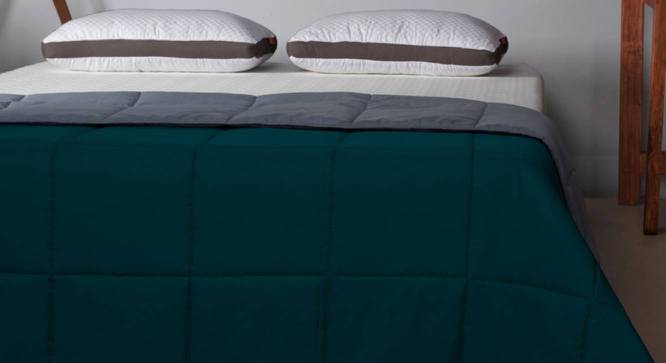 Teal Solid 220 GSM Synthetic Fiber Queen Comforter (Teal, Queen Size) by Urban Ladder - - 