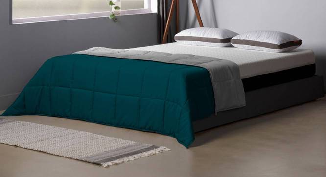 Teal Solid 220 GSM Synthetic Fiber Queen Comforter (Teal, Queen Size) by Urban Ladder - - 