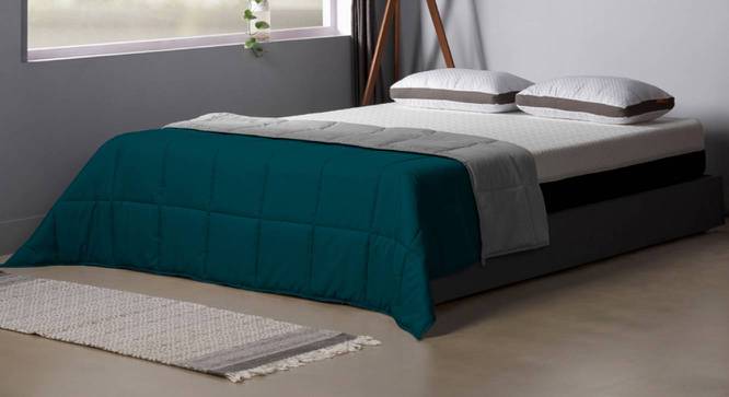 Teal Solid 220 GSM Synthetic Fiber Single Comforter (Teal, Single Size) by Urban Ladder - - 