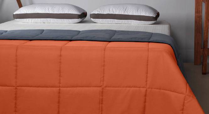 Orange Solid 220 GSM Synthetic Fiber Queen Comforter (Orange, Queen Size) by Urban Ladder - - 