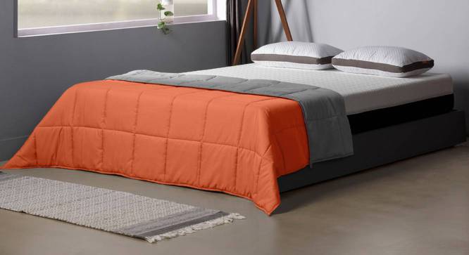 Orange Solid 220 GSM Synthetic Fiber Single Comforter (Orange, Single Size) by Urban Ladder - - 