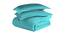 Emile Blue Solid 150 TC Microfibre Double Bed Duvet Cover with 2 Pillow Covers (Blue, Double Size) by Urban Ladder - Design 1 Side View - 604665