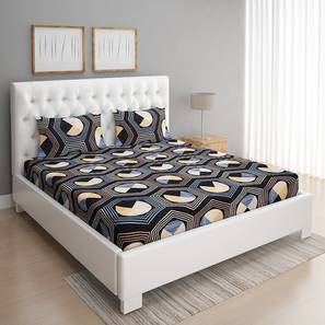 Bedroom Furniture In Agra Design Geometrics 144 TC Cotton Queen Size Bedsheet with 2 Pillow Covers