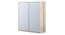Loretta Sliding Door Wardrobe (With Mirror Mirror, Sonoma Oak and Silver Grey Finish) by Urban Ladder - Design 1 Side View - 605636