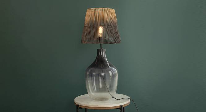Saffron natural Table Lamps With Black Iron Base (Natural) by Urban Ladder - Front View Design 1 - 605666