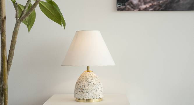 Stella white Table Lamps With Gold metal Base (White) by Urban Ladder - Front View Design 1 - 605670