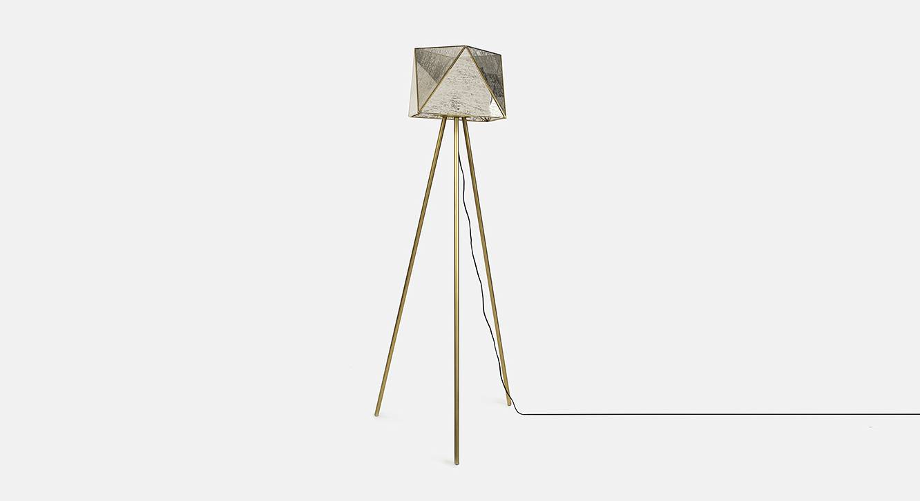 Frankie Gold Floor Lamp With Gold Iron Base Urban Ladder