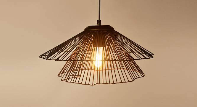 Bracken Black Iron Hanging Lights (Gold) by Urban Ladder - Design 1 Side View - 605778