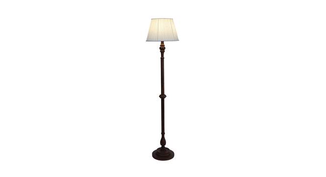 Emily White Fabric Shade Floor Lamp With White Mango Wood Base (White) by Urban Ladder - Front View Design 1 - 605870
