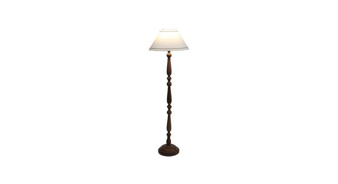 Amber White Fabric Shade Floor Lamp With White Mango Wood Base (White) by Urban Ladder - Front View Design 1 - 605871