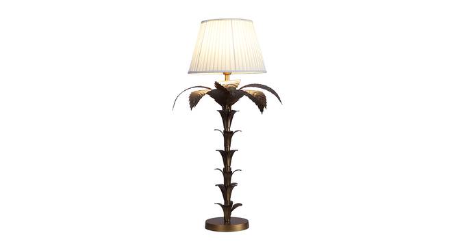 Angus White Metal Shade Table Lamp Gold Metal Base (Gold) by Urban Ladder - Front View Design 1 - 605877