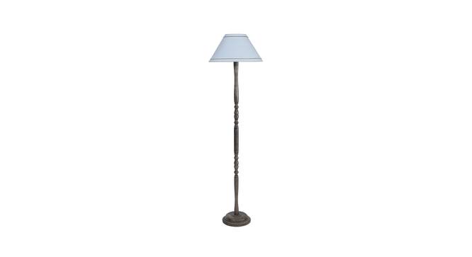 Aggie White Fabric Shade Floor Lamp With White Mango Wood Base (White) by Urban Ladder - Design 1 Side View - 605886