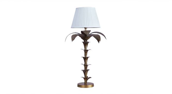 Angus White Metal Shade Table Lamp Gold Metal Base (Gold) by Urban Ladder - Design 1 Side View - 605896