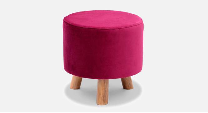 Elizabeth Solid Wood Stool in Maroon Colour (Maroon) by Urban Ladder - Front View Design 1 - 606107