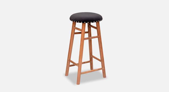 Owen Solid Wood Bar Stools in Polished Finish (Black) by Urban Ladder - Front View Design 1 - 606153