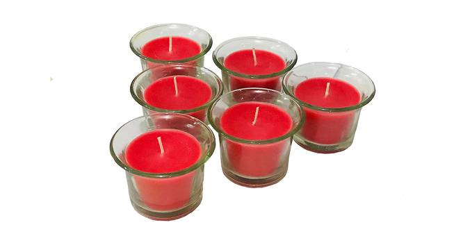 Horton Apple Cinnamon Scented Candles Set of 6 (Red) by Urban Ladder - Front View Design 1 - 607095