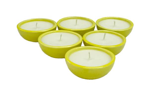 Jamie Sweet Pea Jasmine  Scented Candles Set of 6 (Yellow) by Urban Ladder - Design 1 Side View - 607125