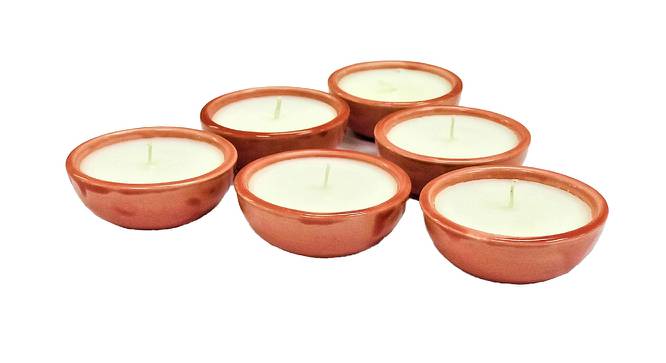 Jem Rose Scented Candles Set of 6 (Red) by Urban Ladder - Design 1 Side View - 607126