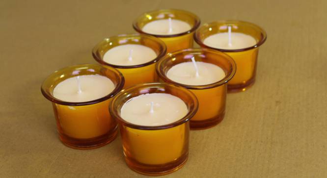Mario Sweet Pea Jasmine  Scented Candles Set of 6 (Yellow) by Urban Ladder - Design 1 Side View - 607128