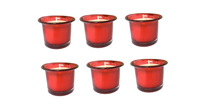 Matthias  Apple Cinnamon Scented Candles Set of 6 (Red) by Urban Ladder - Design 1 Side View - 607129