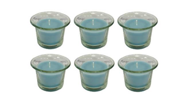 Henry Caribbean Breeze Scented Candles Set of 6 (Blue) by Urban Ladder - Front View Design 1 - 607193
