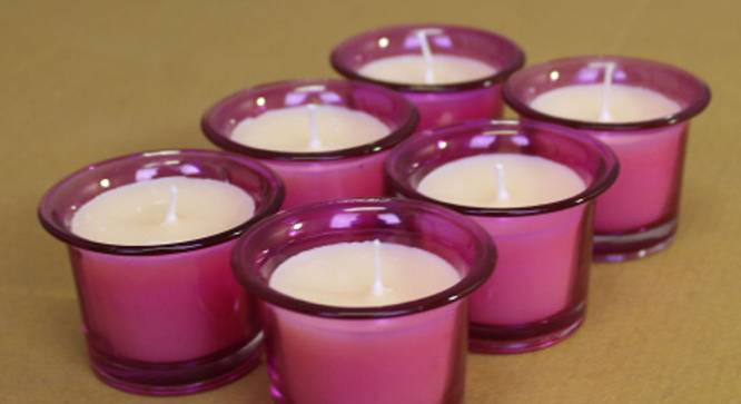 Jess Rose Scented Candles Set of 6 (Pink) by Urban Ladder - Design 1 Side View - 607219