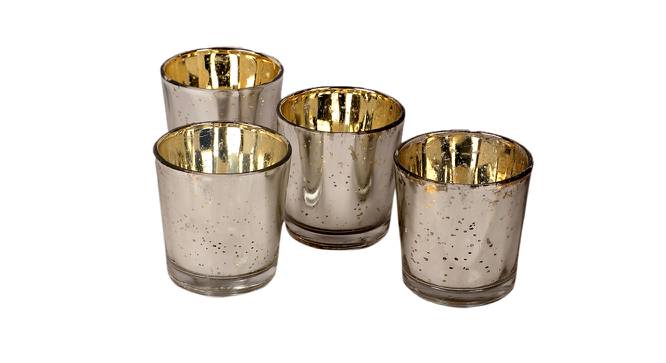 Django Silver Glass Tealight Holders -  Set Of 4 (Silver) by Urban Ladder - Front View Design 1 - 607246