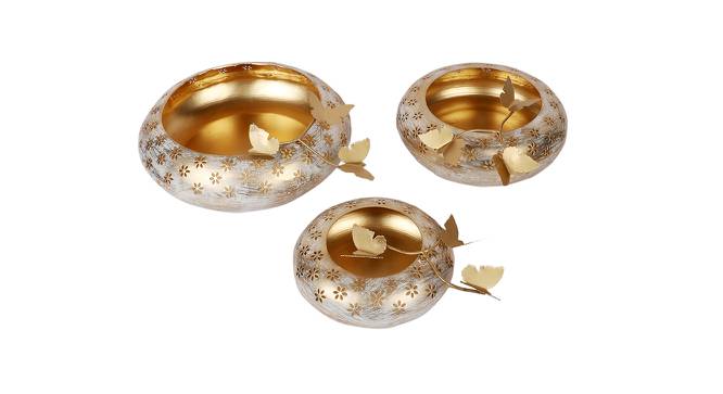 Arrow White Metal Tealight Holders -  Set Of 3 (White) by Urban Ladder - Front View Design 1 - 607269