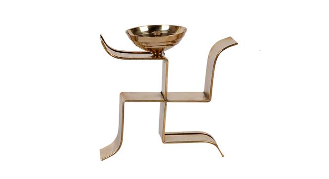 Frances Gold Metal Tealight Holders -  Set Of 2 (Gold) by Urban Ladder - Design 1 Side View - 607280