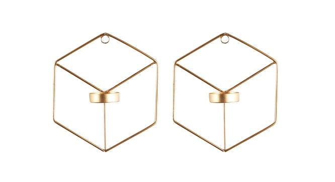 Monty Gold Metal Tealight Holders -  Set Of 2 (Gold) by Urban Ladder - Front View Design 1 - 607349