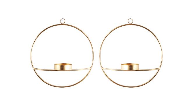 Moses Gold Metal Tealight Holders -  Set Of 2 (Gold) by Urban Ladder - Front View Design 1 - 607350