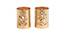 Nico Gold Metal Tealight Holders -  Set Of 2 (Gold) by Urban Ladder - Front View Design 1 - 607351