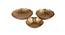 Waldo Gold Metal Tealight Holders -  Set Of 3 (Gold) by Urban Ladder - Front View Design 1 - 607363