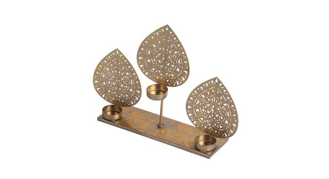 Prince Gold Metal Tealight Holders (Gold) by Urban Ladder - Design 1 Side View - 607382