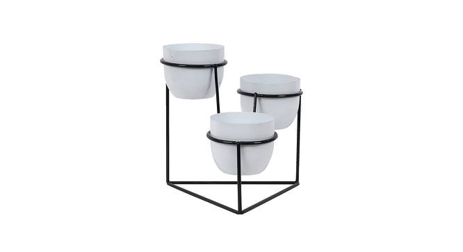 Maddox Black Metal Planter Stands - Set Of 4 (Black) by Urban Ladder - Front View Design 1 - 607604