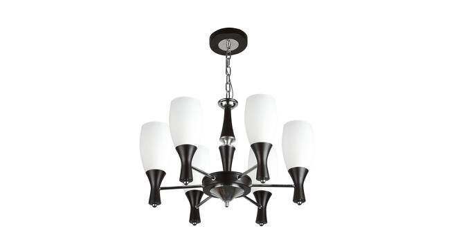 Odin Metal Chandelier (Chrome & Brown) by Urban Ladder - Front View Design 1 - 607970