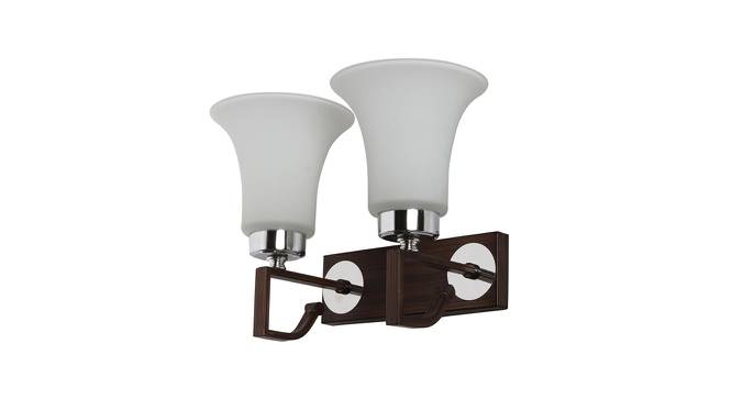 Tyson Brown Metal Wall Light (Chrome & Brown) by Urban Ladder - Front View Design 1 - 607978
