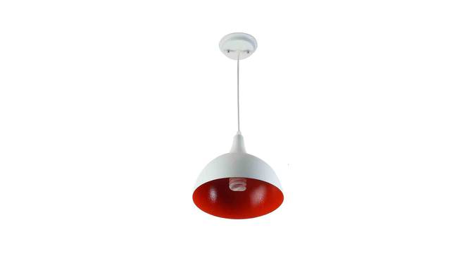 Lyndsey White Metal Hanging Light (White & Orange) by Urban Ladder - Front View Design 1 - 608074