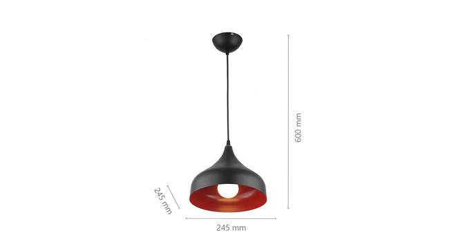 Kona Black Metal Hanging Light (Black Red) by Urban Ladder - Design 1 Dimension - 608269
