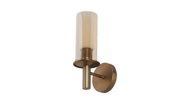Ashley Brown Metal Wall Light (Antique Gold Wood) by Urban Ladder - Front View Design 1 - 608483