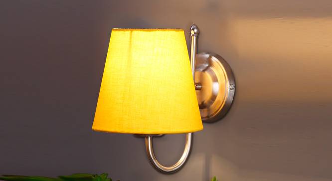 Ramzey Yellow Fabric Wall Light (Yellow) by Urban Ladder - Front View Design 1 - 609445