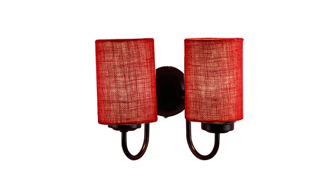 Tammey Maroon Natural Fiber Wall Light (Maroon) by Urban Ladder - Front View Design 1 - 609618