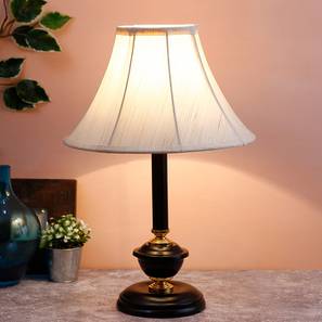 devansh Axl Off White Fabric Shade Table Lamp with Black Iron Base-picture-14