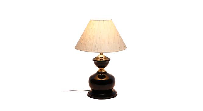 Bellamy Off White Fabric Shade Table Lamp with Black  Iron  Base (Off White) by Urban Ladder - Front View Design 1 - 609780