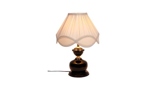Atreus Off White Fabric Shade Table Lamp with Black  Iron  Base (Off White) by Urban Ladder - Front View Design 1 - 609781