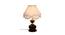 Atreus Off White Fabric Shade Table Lamp with Black  Iron  Base (Off White) by Urban Ladder - Front View Design 1 - 609781