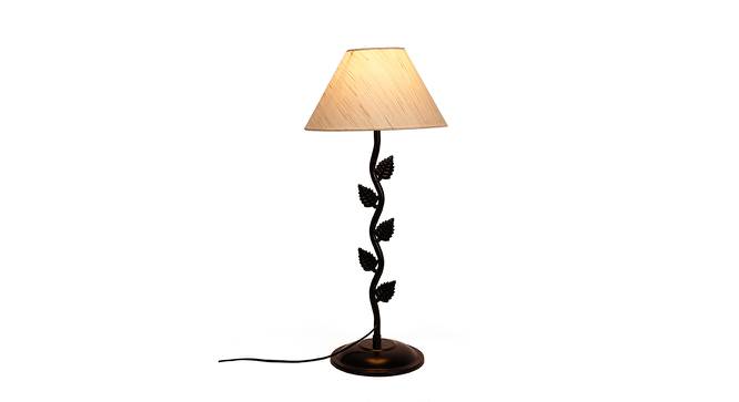 Enoch Off White Fabric Shade Table Lamp with Black  Iron  Base (Off White) by Urban Ladder - Front View Design 1 - 609790