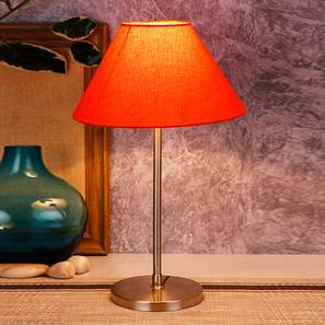 devansh Alistair Orange Fabric Shade Table Lamp with Steel Steel Base-picture-15