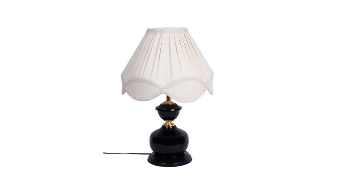 Atreus Off White Fabric Shade Table Lamp with Black  Iron  Base (Off White) by Urban Ladder - Design 1 Side View - 609837